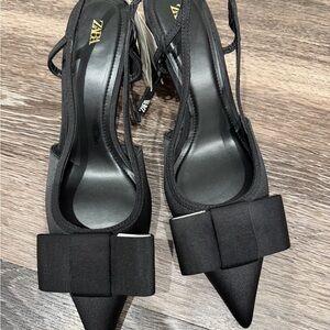 Zara Women's Black Bow Heels